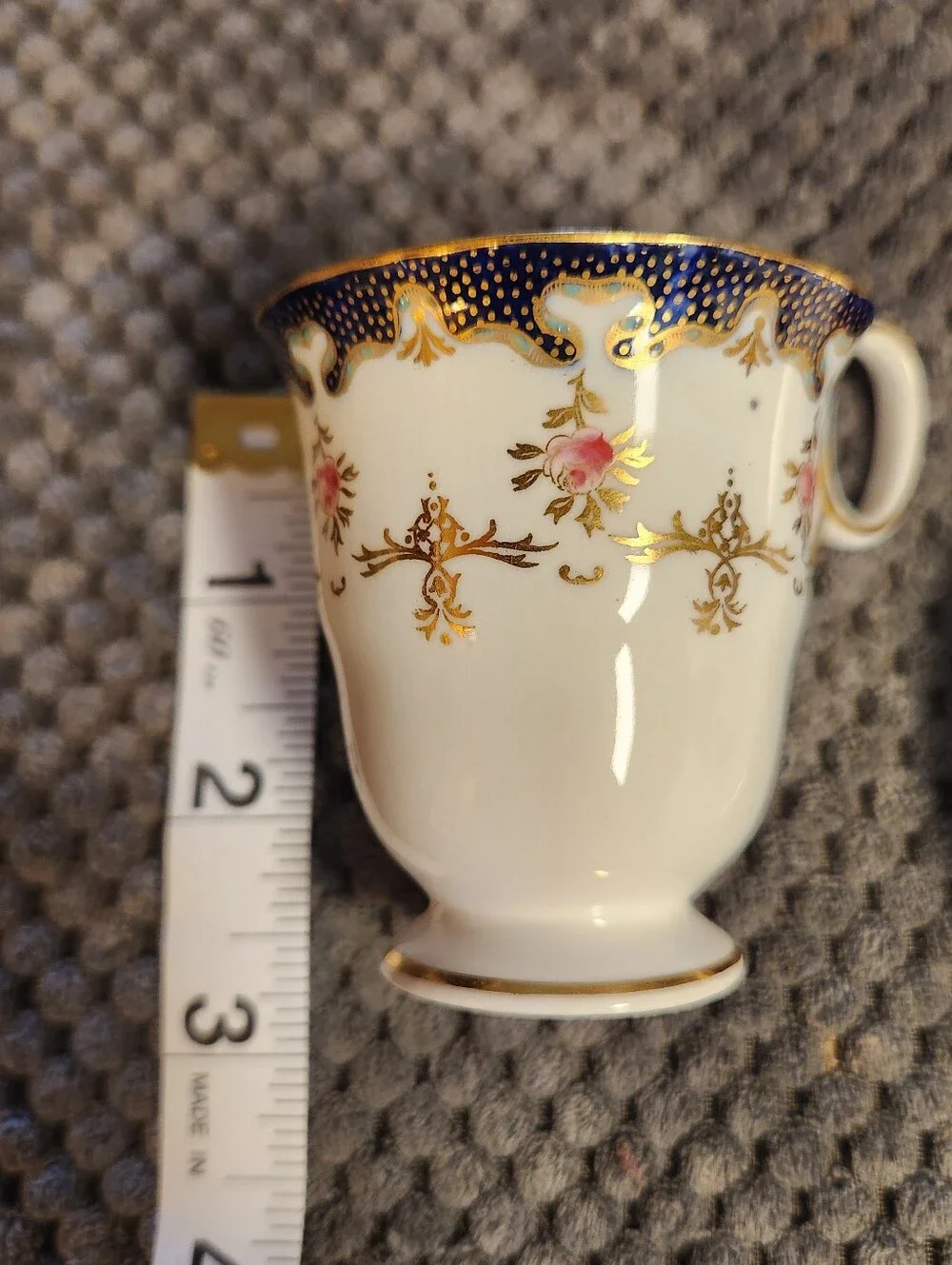 Rare Antique Wedgwood England Demitasse Cup Saucer Pattern X4854 Cobalt & Rose